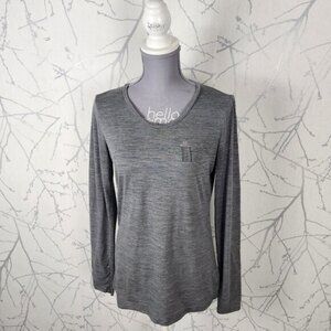 Icebreaker Gray 87% Merino Wool Round Neck Baselayer Long Sleeve
